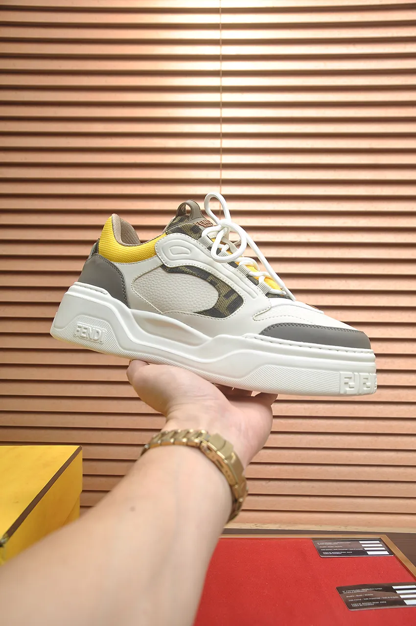 Men's shoes 💰600💶 [Fendi] The latest casual sports shoes 🔥 Many 💑 stars have the same style FD match. The original version is a one-to-one replica. Designer Kim Jones's first fendi match and Donkey brand Trainer basketball sneakers. Material: Original silk mesh. Lining: Breathable mesh. Packaging: Original 1:1 matching high-end packaging. Size: 38-45 (45 is custom-made and cannot be returned or exchanged)